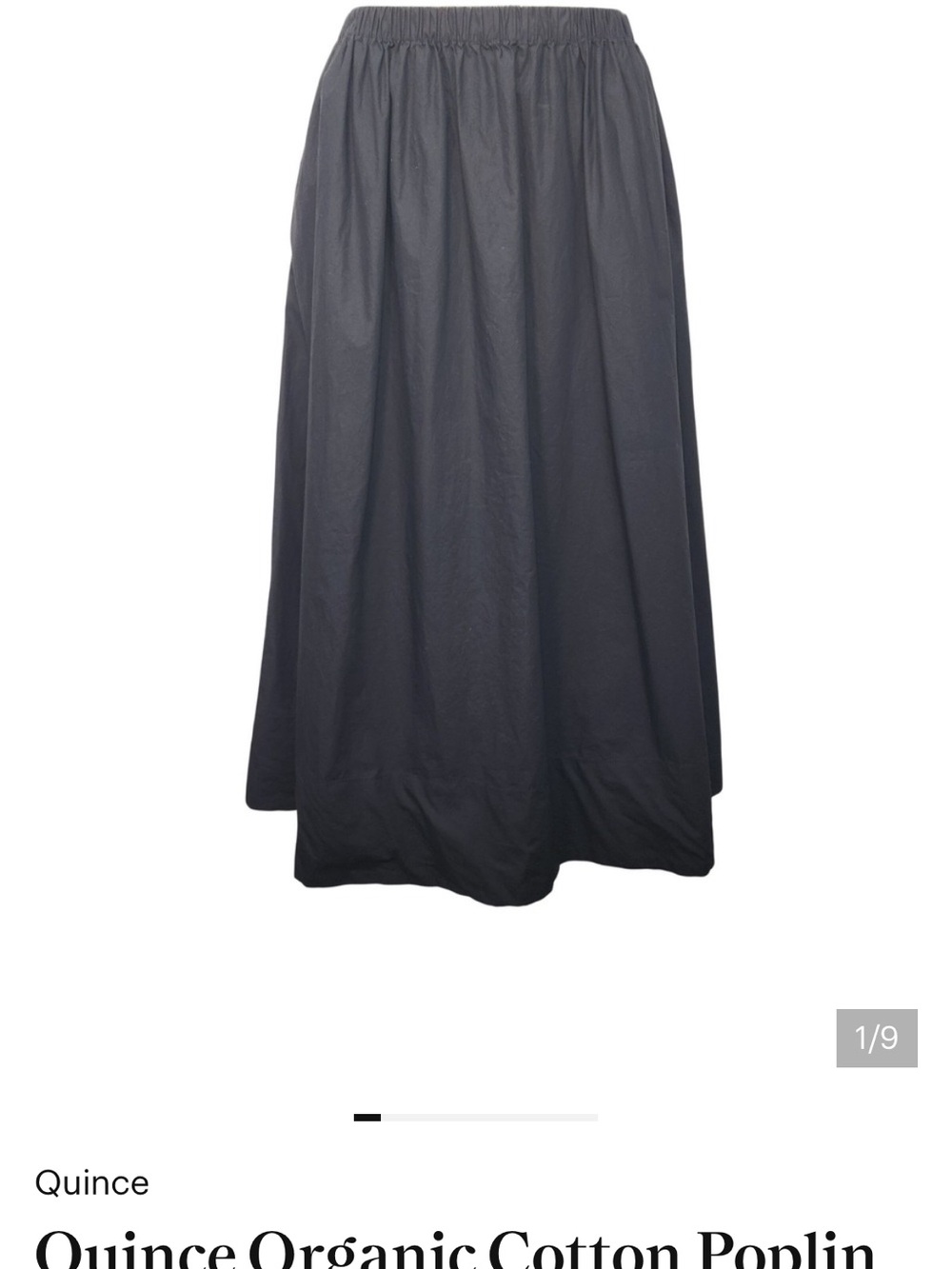 Quince Black Elastic-Waist Maxi Skirt